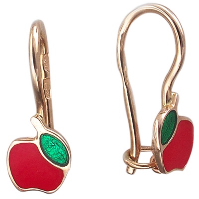 

Серьги из красного золота с эмалью Эстет 01С019243Э, 01С019243Э