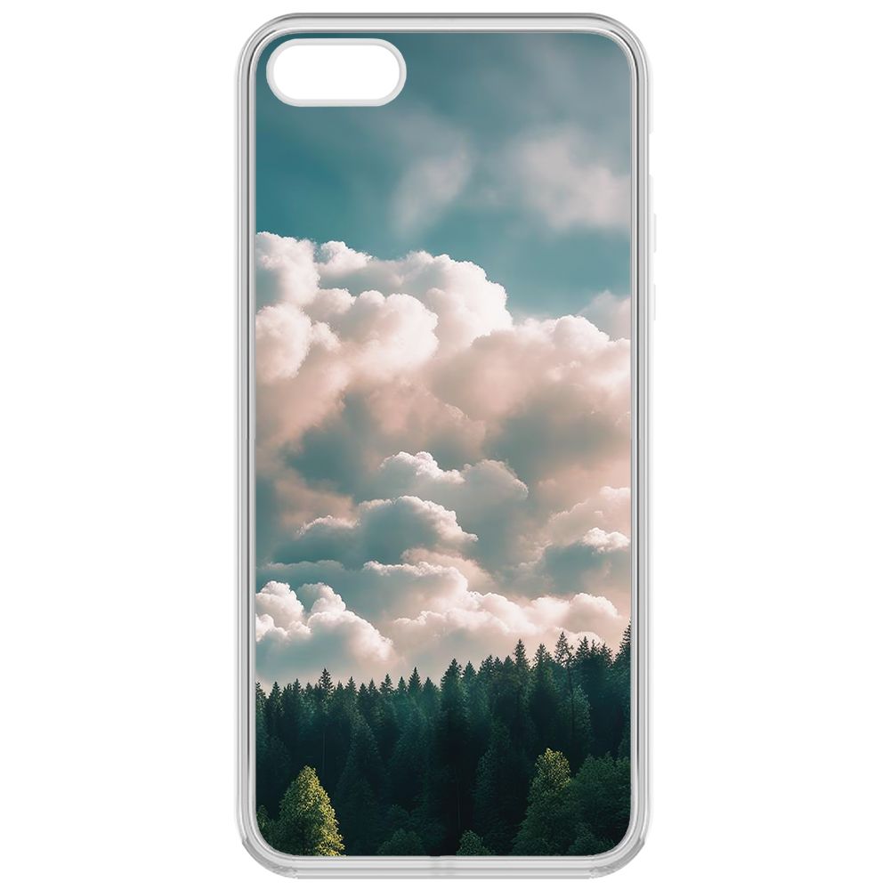 

Чехол-накладка Krutoff Clear Case Облачно для iPhone 5S, Прозрачный