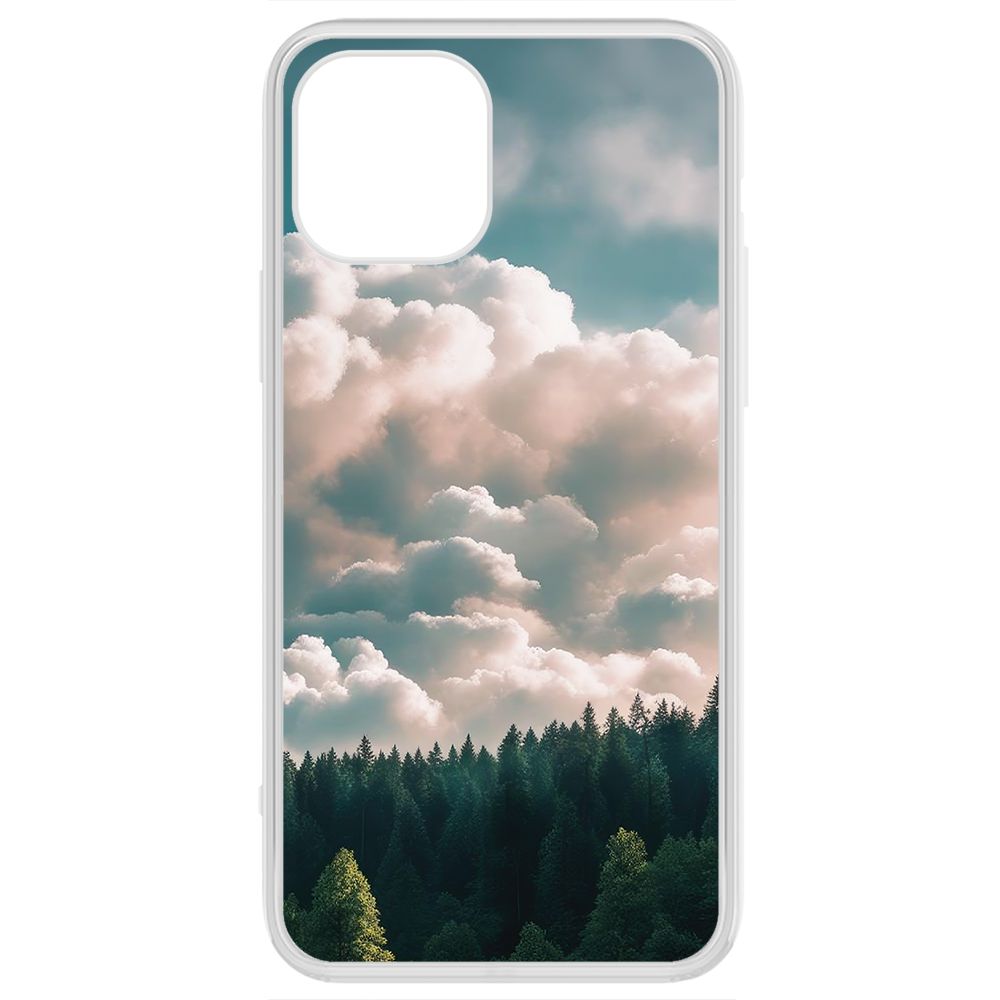 

Чехол-накладка Krutoff Clear Case Облачно для iPhone 12, Прозрачный
