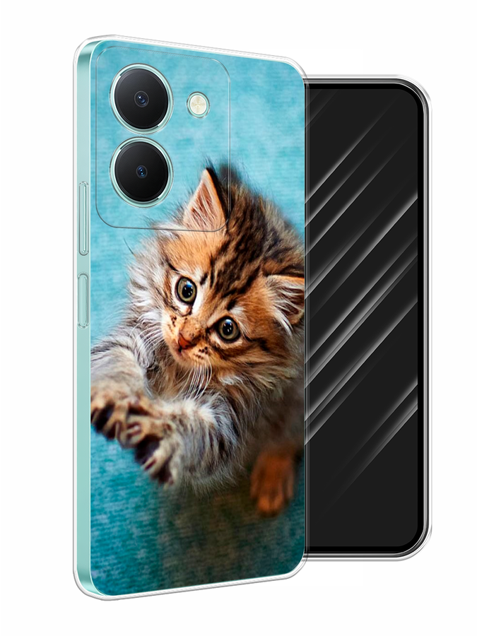 

Чехол Awog на Vivo Y36 "Котенок просит есть", Бирюзовый;коричневый;белый, 268950-2