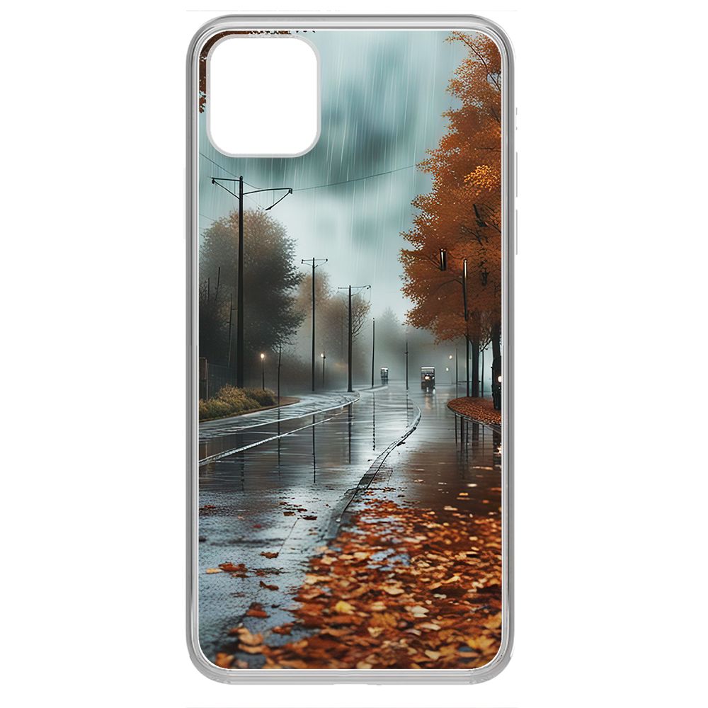 

Чехол-накладка Krutoff Clear Case Осенний дождь для iPhone 11 Pro Max, Прозрачный