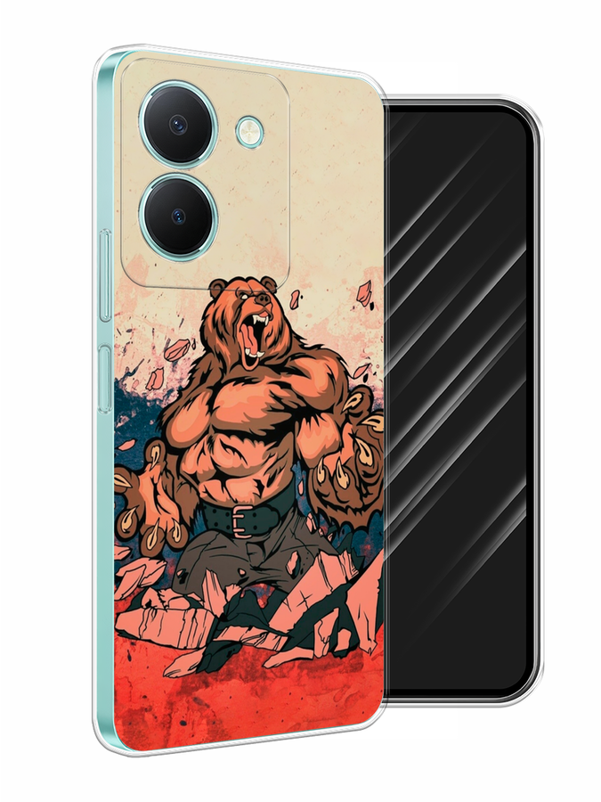 

Чехол Awog на Vivo Y36 "Медведь с флагом РФ", Коричневый;синий;красный, 268950-2
