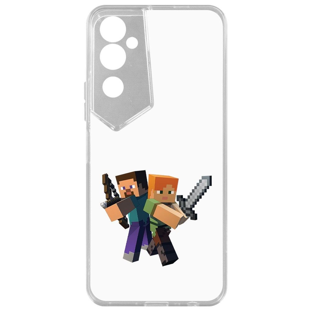

Чехол Minecraft-Стив и Алекс для Tecno Pova Neo 2, Прозрачный