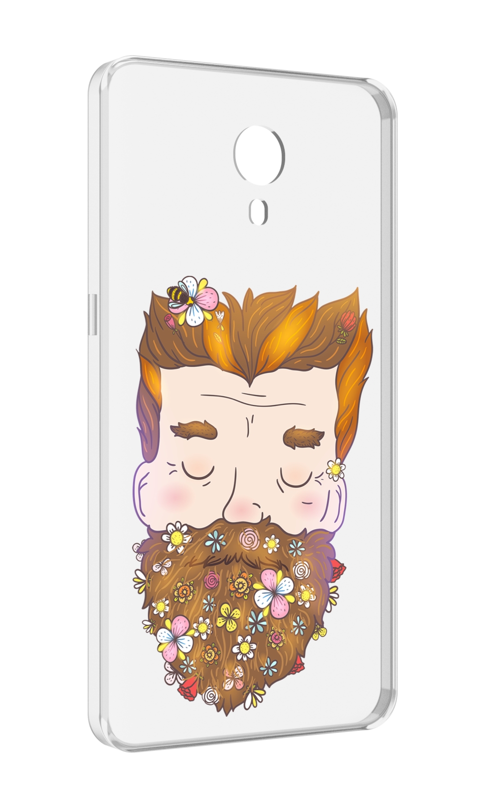 Чехол MyPads мужчина с цветами в бороде для Meizu M3 Note