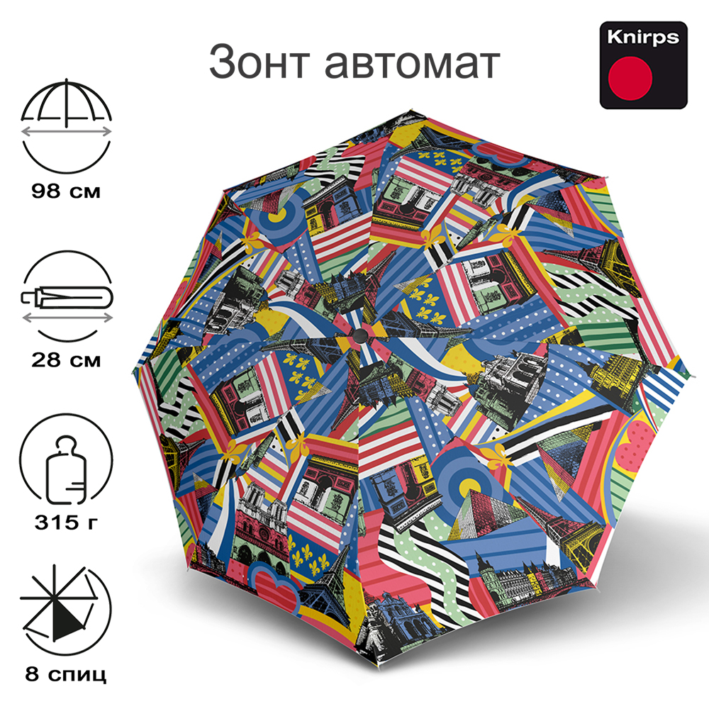 

Зонт женский Knirps T.200 / 2024 paris pop, T.200 / 2024