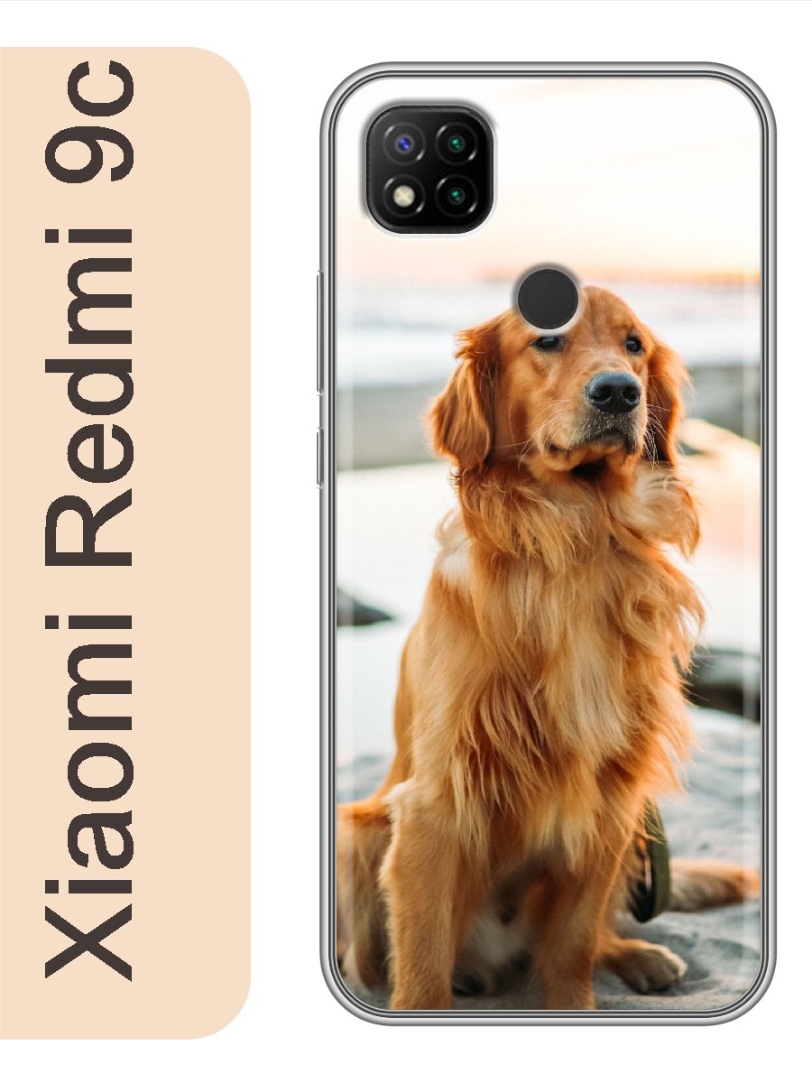 

Чехол на Xiaomi Redmi 9c ретривер на пляже 832, Прозрачный, red9cdogs