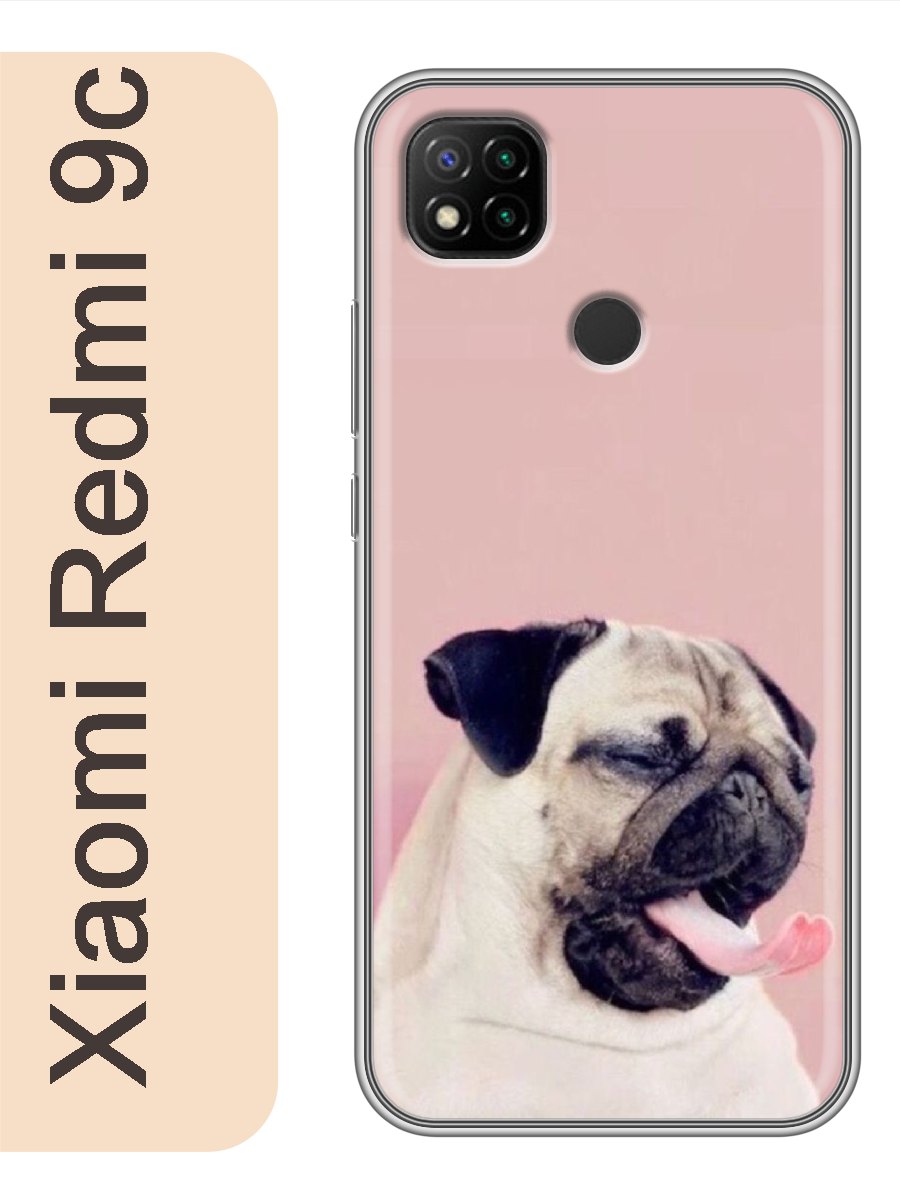 

Чехол на Xiaomi Redmi 9c мопс зевает 825, Прозрачный, red9cdogs