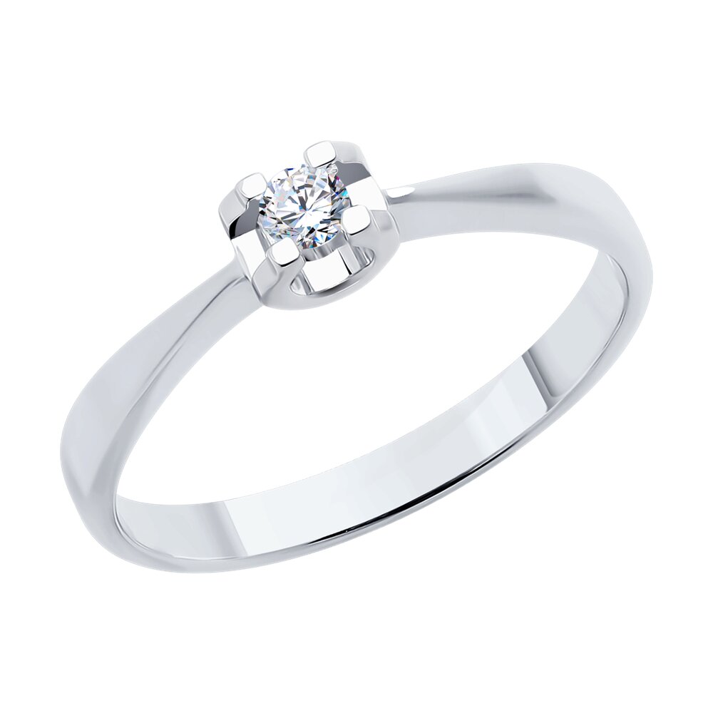 

Кольцо помолвочное из белого золота с бриллиантом р.  SOKOLOV Diamonds 1011738, 1011738