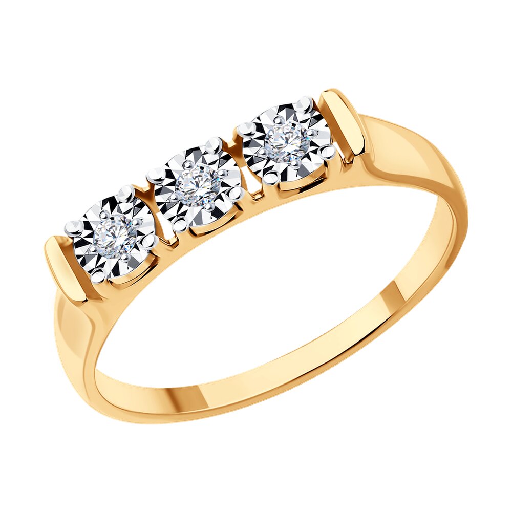 

Кольцо из комбинированного золота с бриллиантом р. 17,5 SOKOLOV Diamonds 1011625, 1011625
