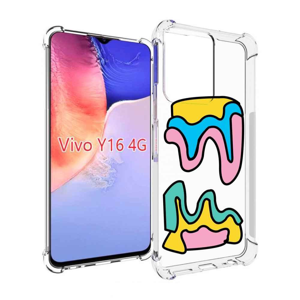 

Чехол MyPads вытекающая-абстракция для Vivo Y16 4G/ Vivo Y02S, Прозрачный, Tocco