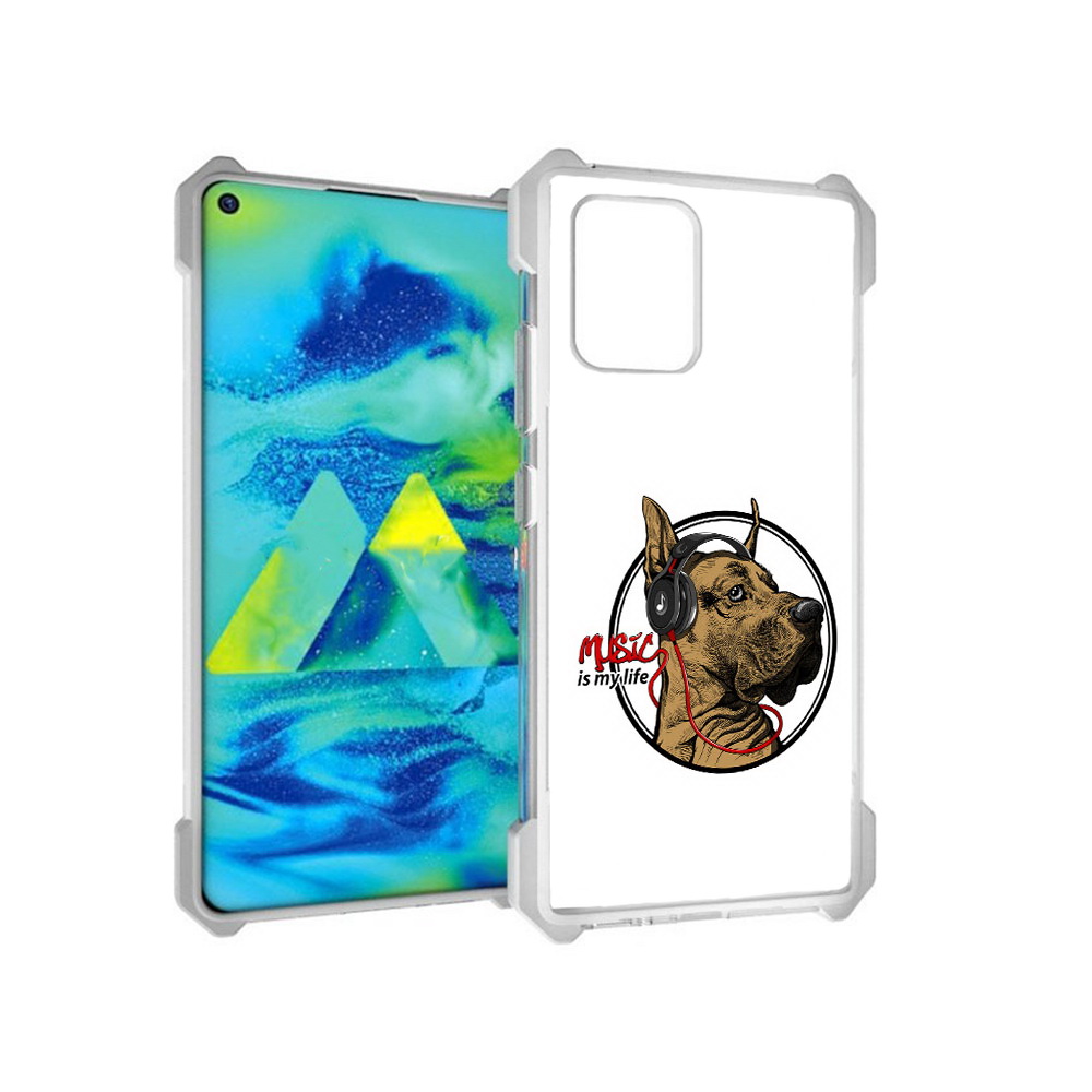 

Чехол MyPads Tocco для Samsung Galaxy S10 Lite музыкальная собака (PT143840.502.490), Прозрачный, Tocco