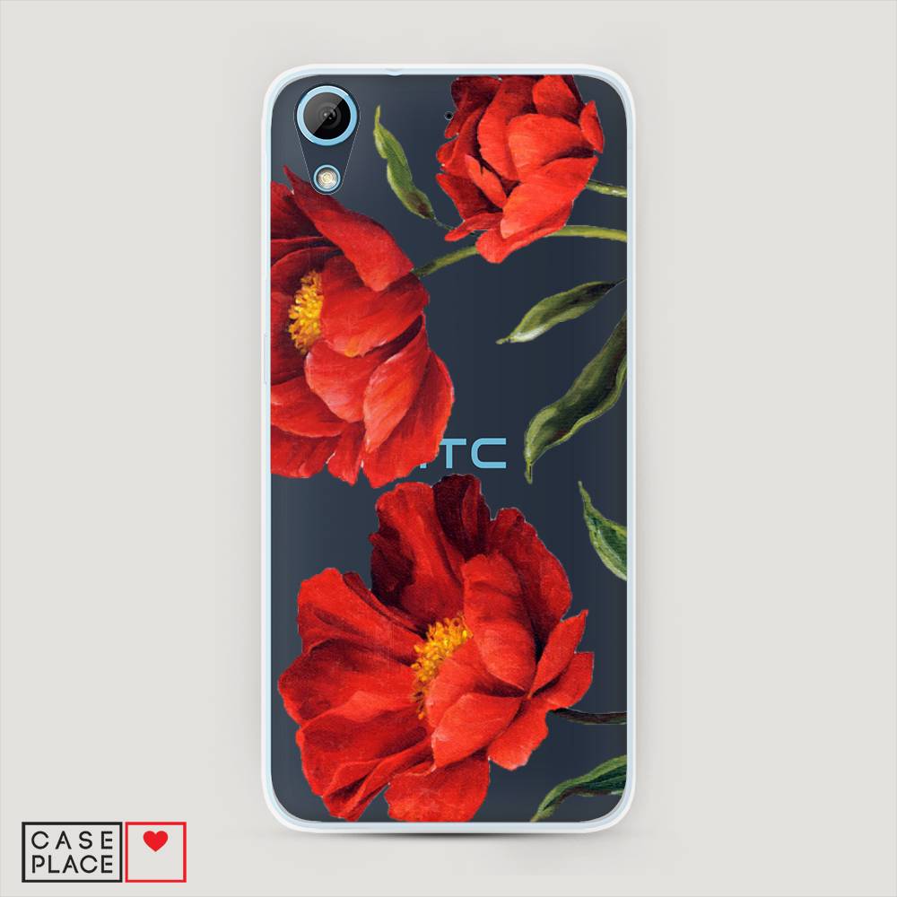 фото Чехол awog "красные маки" для htc desire 626
