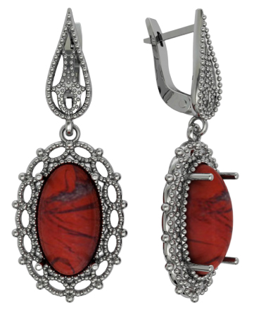 

Серьги женские из серебра ПРИВОЛЖСКИЙ ЮВЕЛИР 361463-YS, яшма, 361463-YS