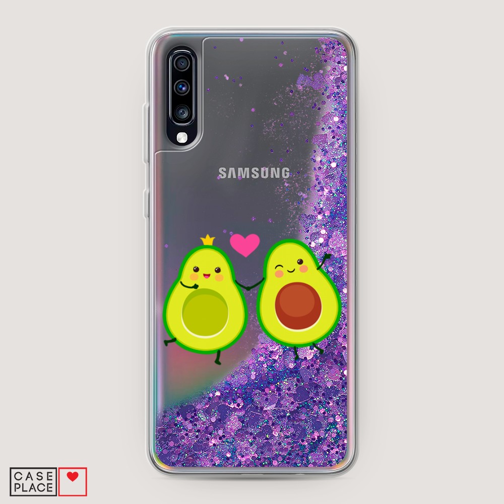 

Жидкий чехол с блестками "Авокадо любят" на Samsung Galaxy A70, 28192-1