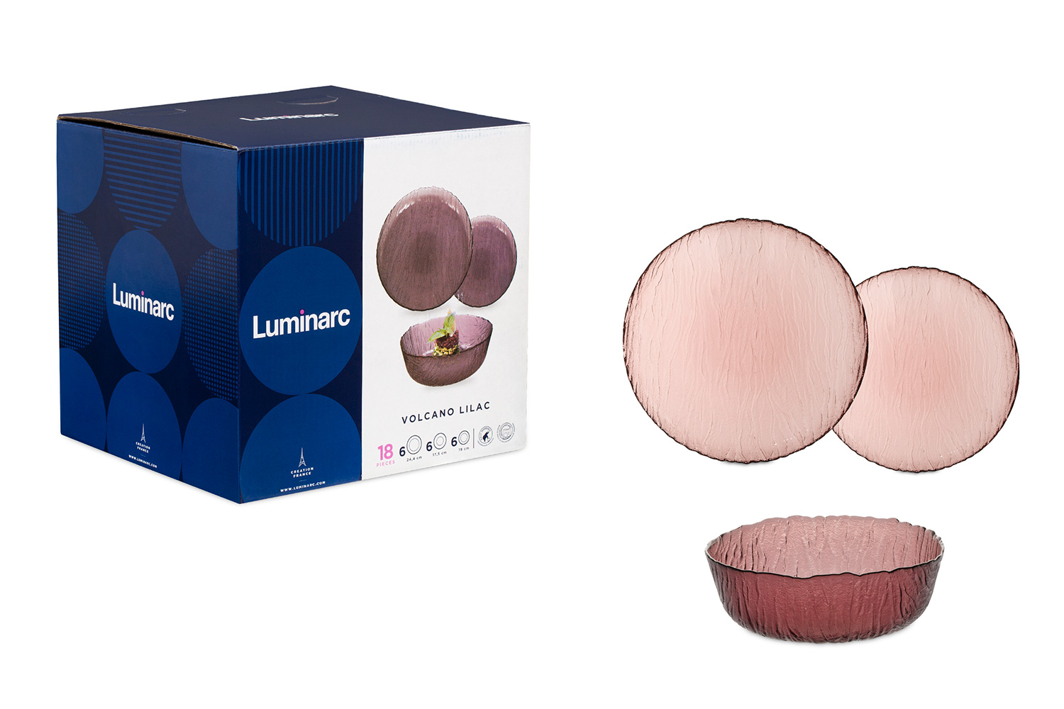 

Набор столовый Luminarc Volkano Lilac 18 предметов, Фиолетовый