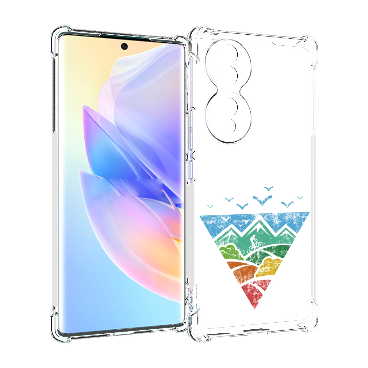 

Чехол MyPads Лес земля море чайки для Honor 70, Прозрачный, Tocco