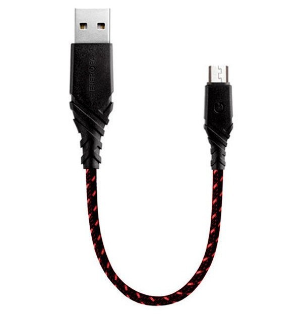 фото Кабель energea nyloglitz micro-usb 18 см, цвет красный (cbl-ngam-red018)