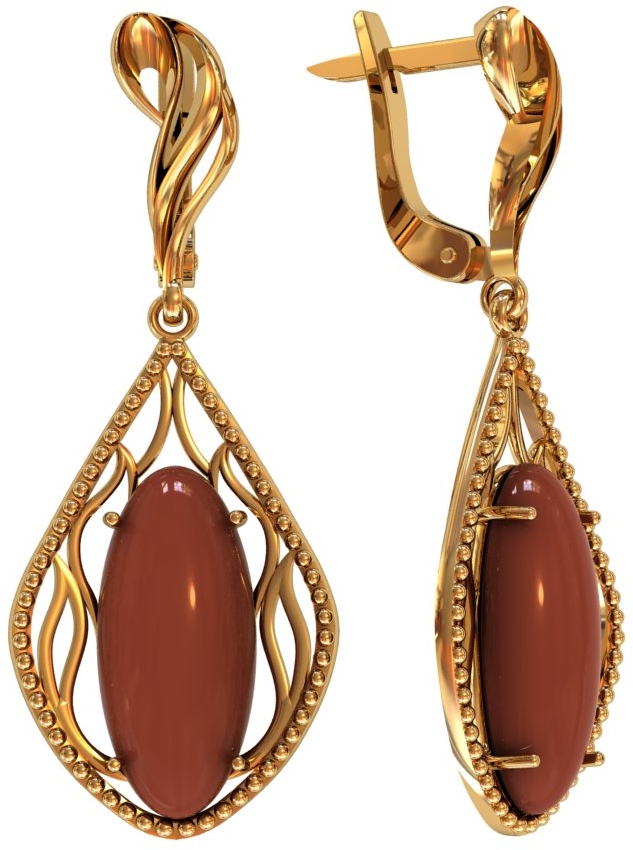 

Серьги женские из серебра ПРИВОЛЖСКИЙ ЮВЕЛИР 362328-SR, сердолик, 362328-SR