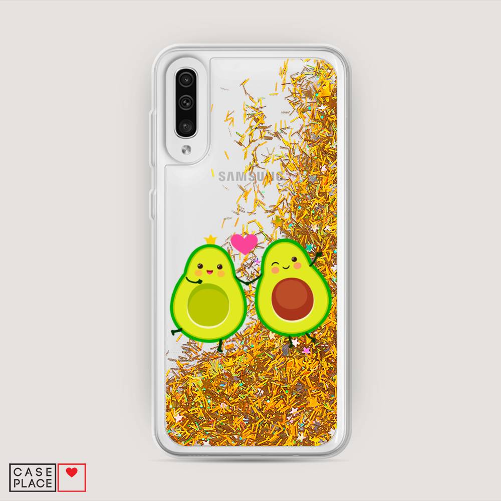 

Жидкий чехол с блестками "Авокадо любят" на Samsung Galaxy A50, 27790-1