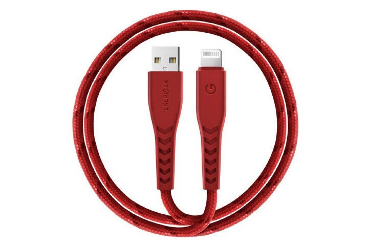 фото Кабель energea nyloflex usb - lightning mfi 3а 1.5 м, цвет красный (cbl-nf-red150)