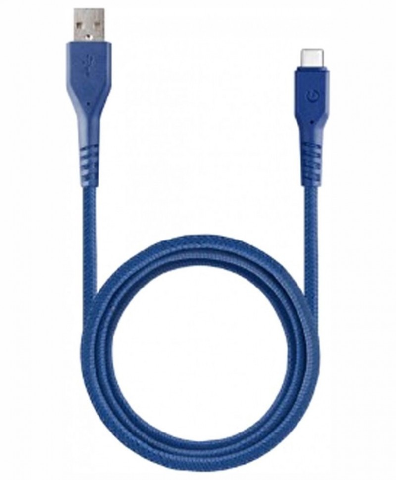 фото Кабель energea fibratough usb - usb-c 5а 1.5 м, цвет синий (cbl-ftca5a-blu150)