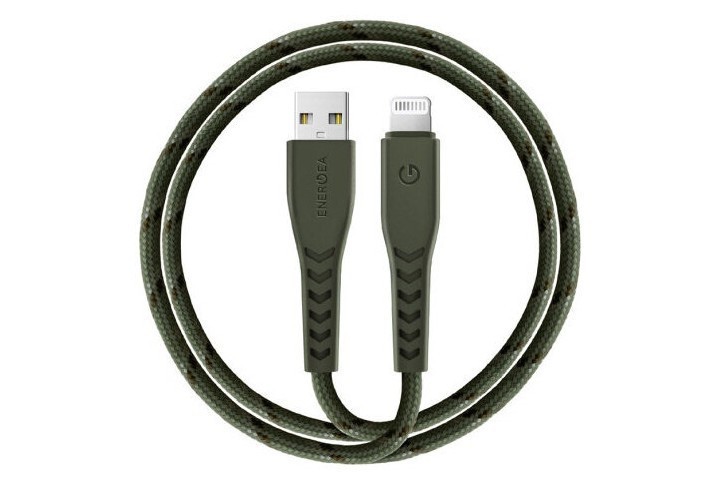 фото Кабель energea nyloflex usb - lightning mfi 3а 1.5 м, цвет зеленый (cbl-nf-grn150)