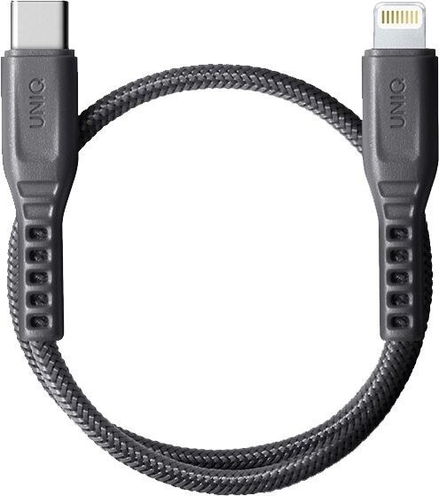 Кабель Uniq Flex strain relief USB Type-C - Lightning MFI 30 см, цвет Серый -GREY)