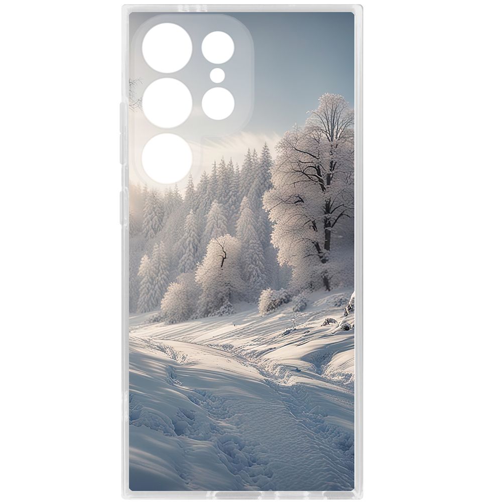 Чехол-накладка Krutoff Clear Case Снег для Samsung Galaxy S24 Ultra