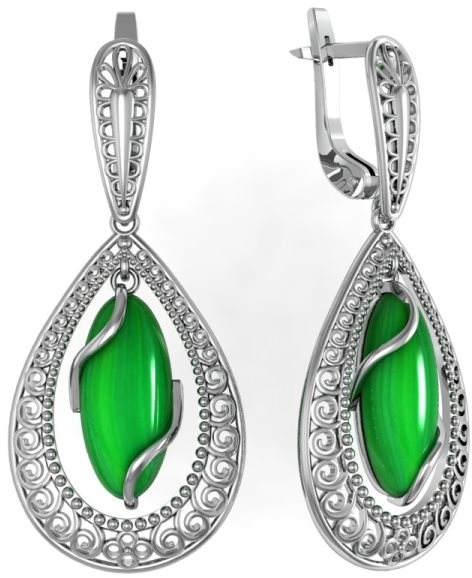 

Серьги женские из серебра ПРИВОЛЖСКИЙ ЮВЕЛИР 361448-AG22, агат, 361448-AG22