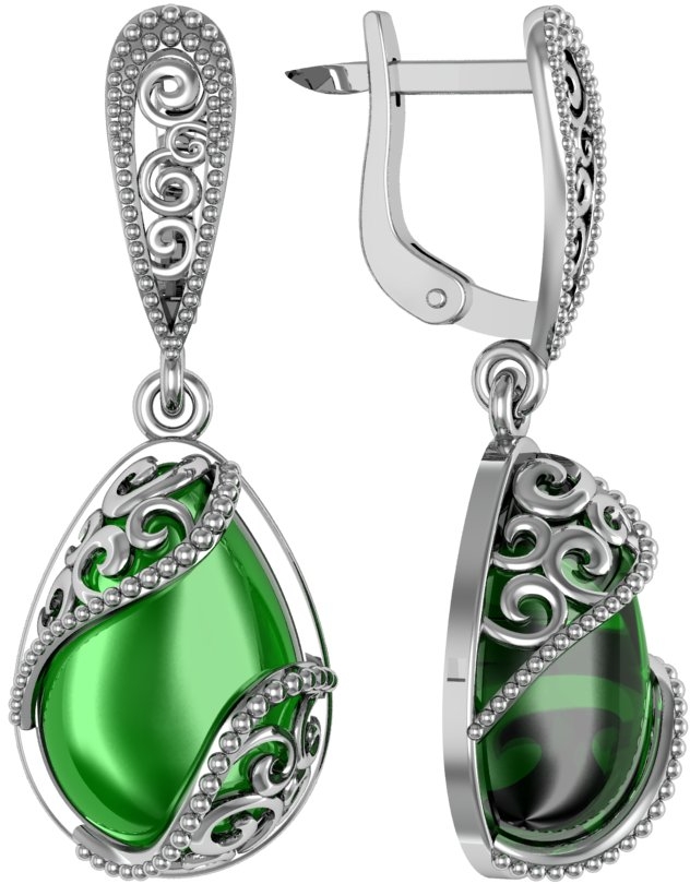 

Серьги женские из серебра ПРИВОЛЖСКИЙ ЮВЕЛИР 361077-AG22, агат, 361077-AG22