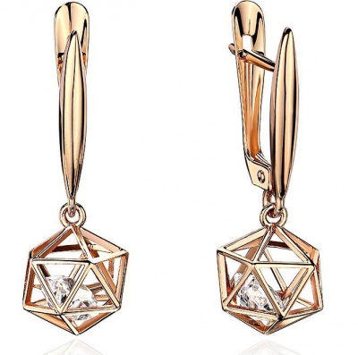 

Серьги из красного золота с фианитом Эстет 01С1113833, 01С1113833