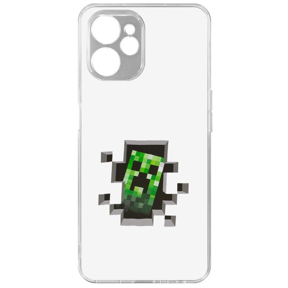 

Чехол Minecraft-Крипер для Realme 10 5G, Прозрачный