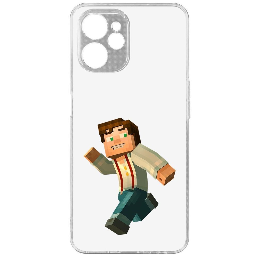 

Чехол Minecraft-Джесси для Realme 10 5G, Прозрачный