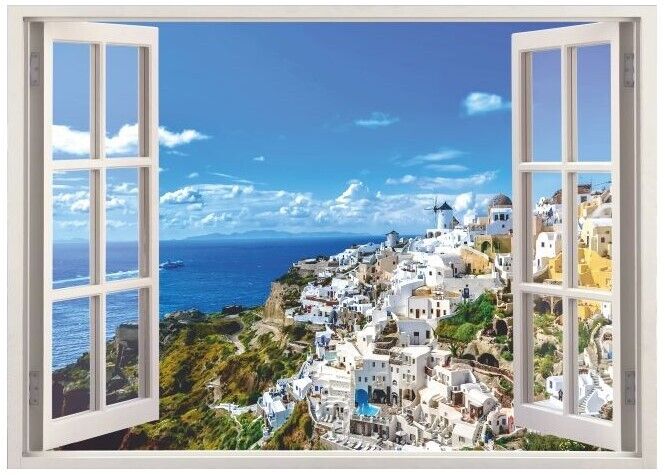 фото Фотообои bellissimo окно в греции 1,4х1,0 м в-012 симфония