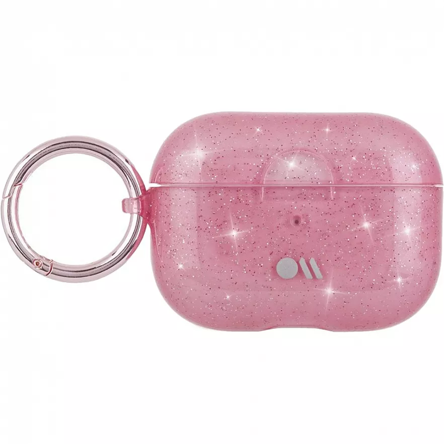 фото Чехол case-mate airpods pro case розовый с блёстками (sheer crystal pink)