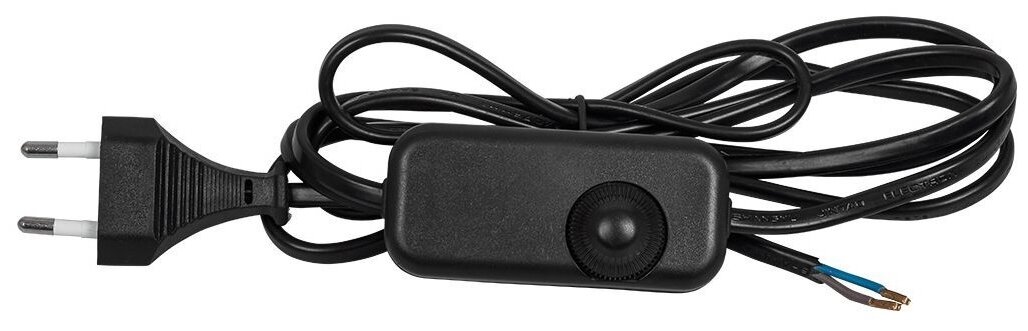 фото Сетевой шнур с диммером 230v 2м, черный, dm103-200w feron