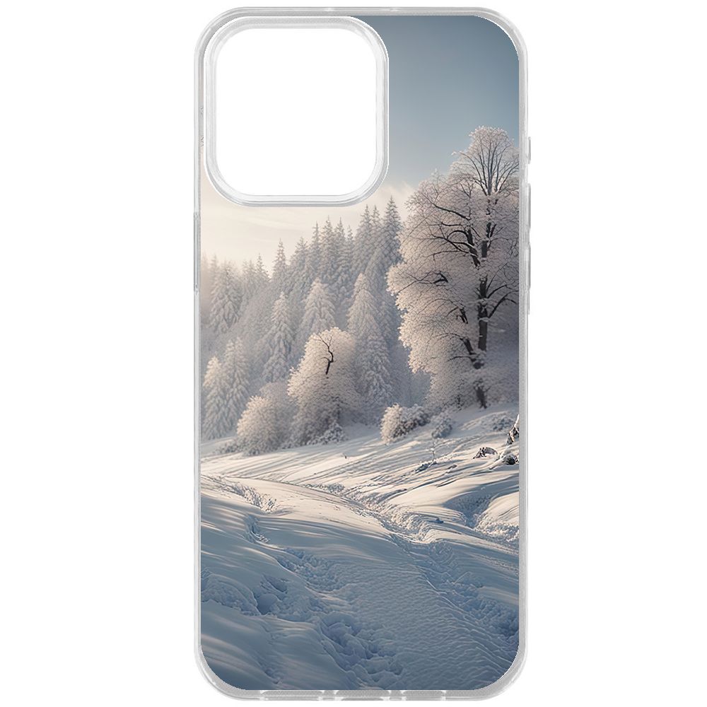 Чехол-накладка Krutoff Clear Case Снег для iPhone 15 Pro Max