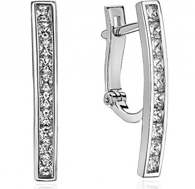 

Серьги из белого золота с фианитом Эстет 01С1211653, 01С1211653