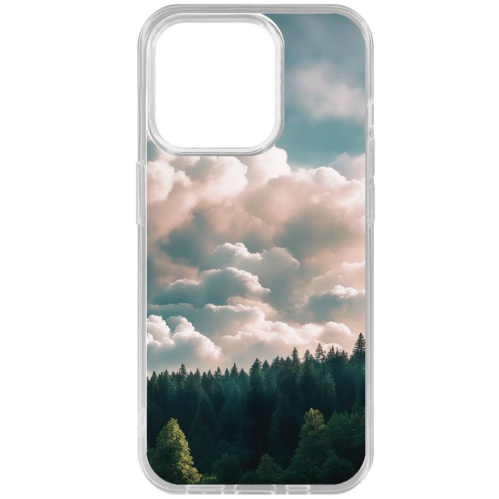 

Чехол-накладка Krutoff Clear Case Облачно для iPhone 15 Pro, Прозрачный