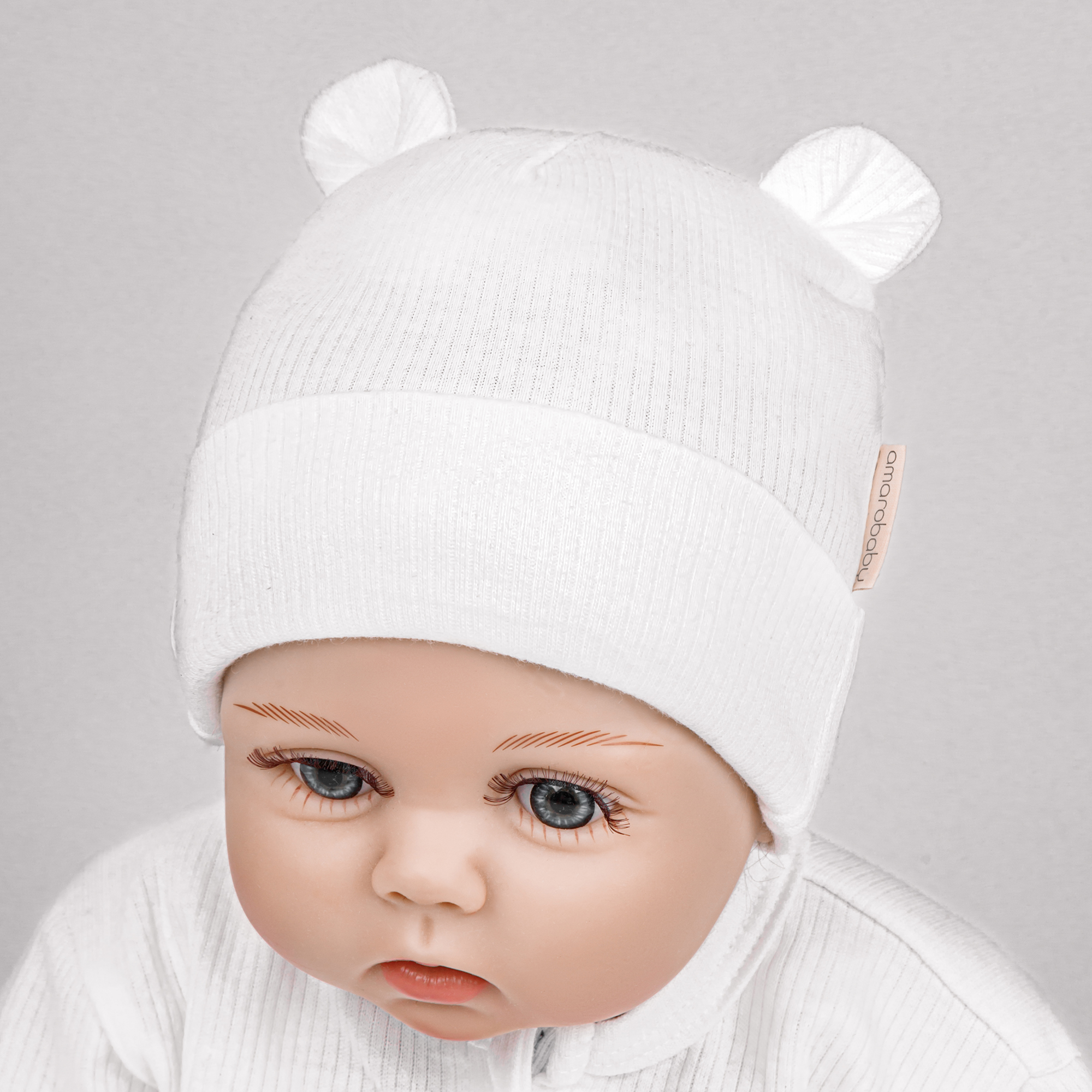 Шапка детская Amarobaby Fashion bear, молочный, 38