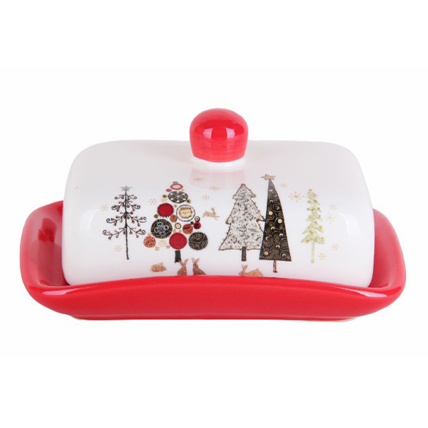 

Масленка Korall Christmas trees красная 17,5 х 12,5 х 9,5 см
