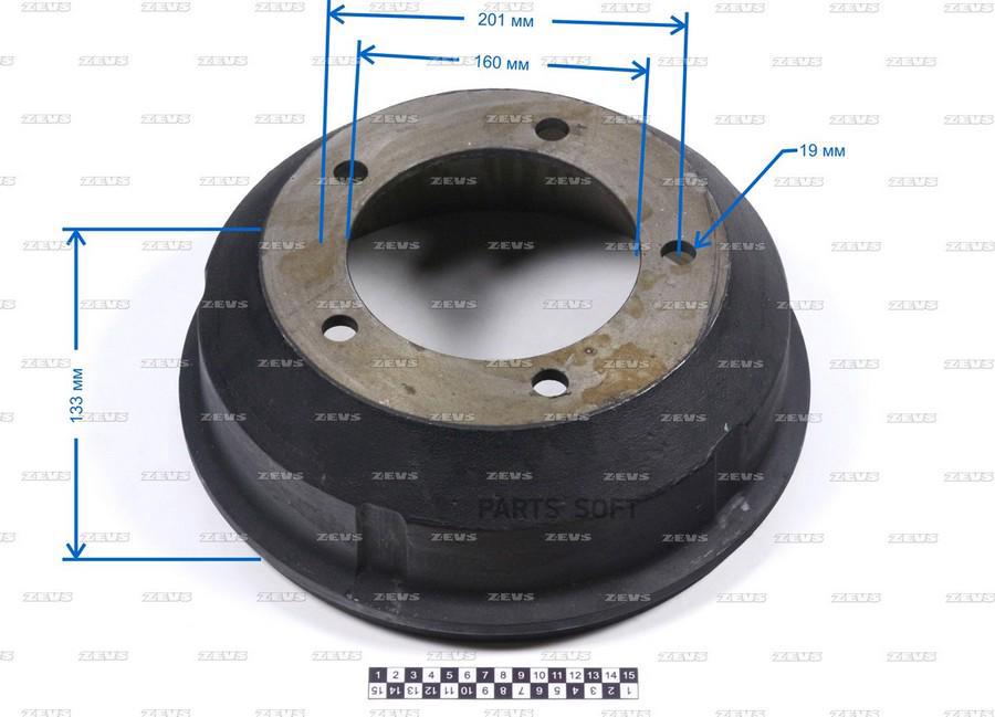 

Тормозной Барабан ZEVS BD0103