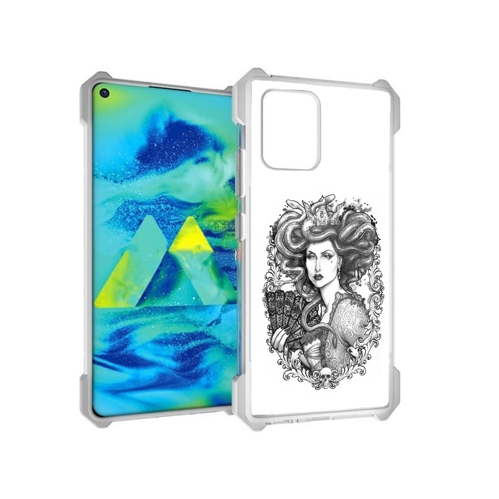 

Чехол MyPads Tocco для Samsung Galaxy S10 Lite медуза черно белый (PT143840.502.472), Прозрачный, Tocco