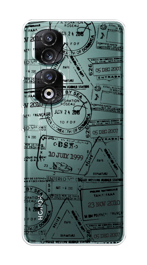 

Чехол на Honor 90 Pro "Visa stamps 2", Белый;черный;серый, 6121550-2