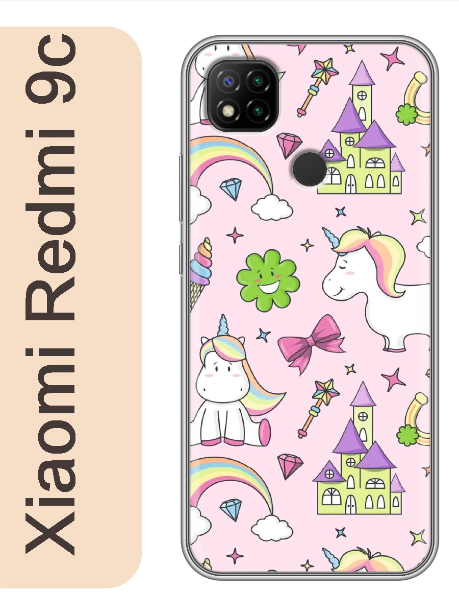 

Чехол на Xiaomi Redmi 9c единорог 545, Прозрачный, red9cerog
