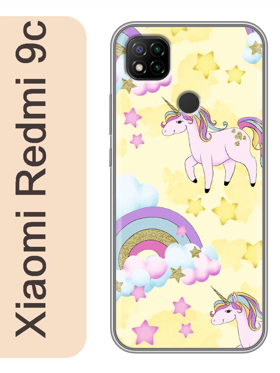 

Чехол на Xiaomi Redmi 9c единорог 544, Прозрачный, red9cerog