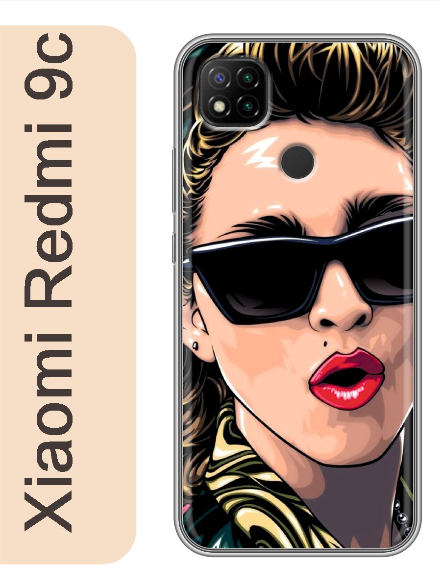 

Чехол на Xiaomi Redmi 9c девушка 526, Прозрачный, red9crzne