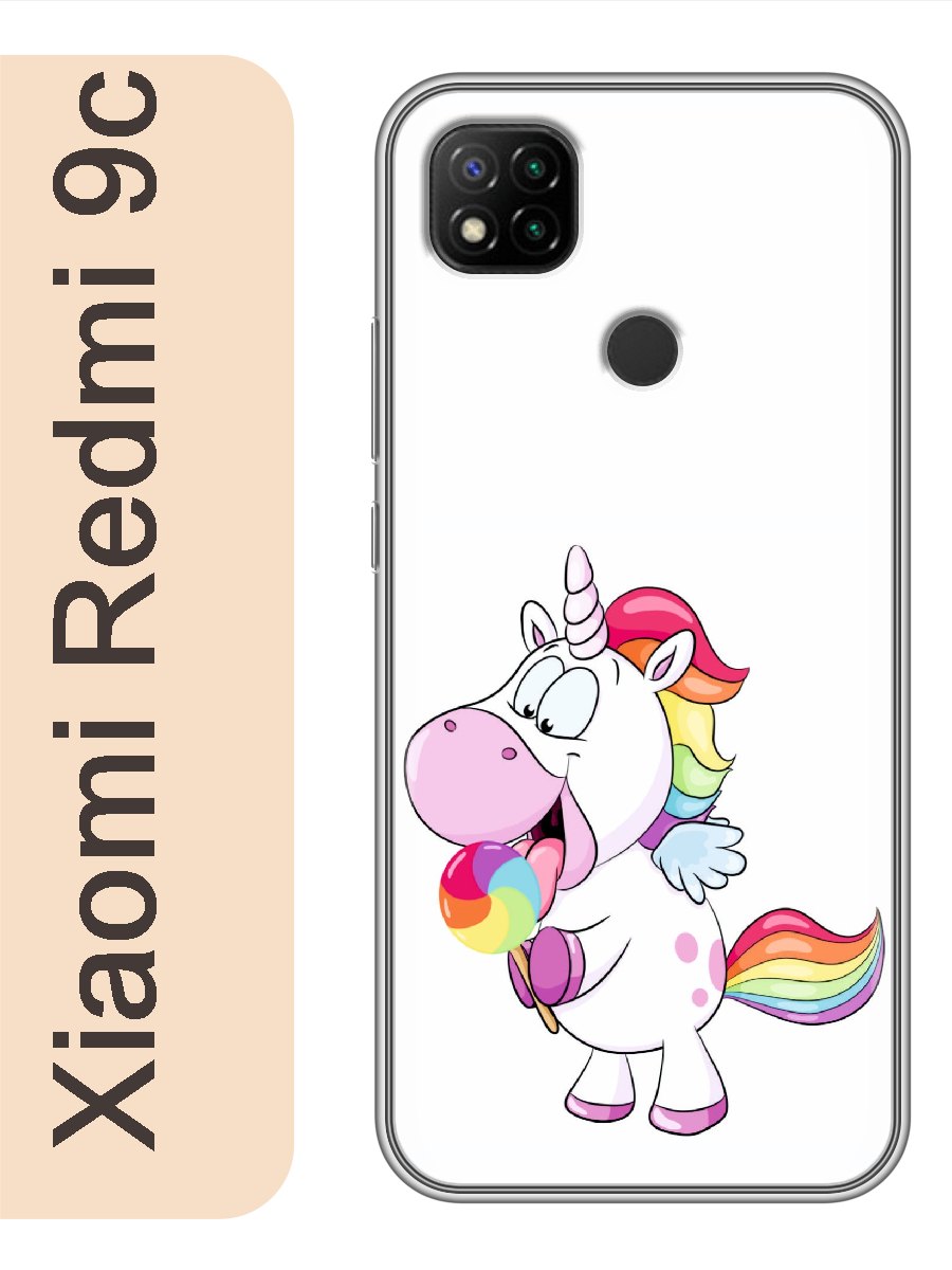

Чехол на Xiaomi Redmi 9c единорог 506, Прозрачный, red9cerog