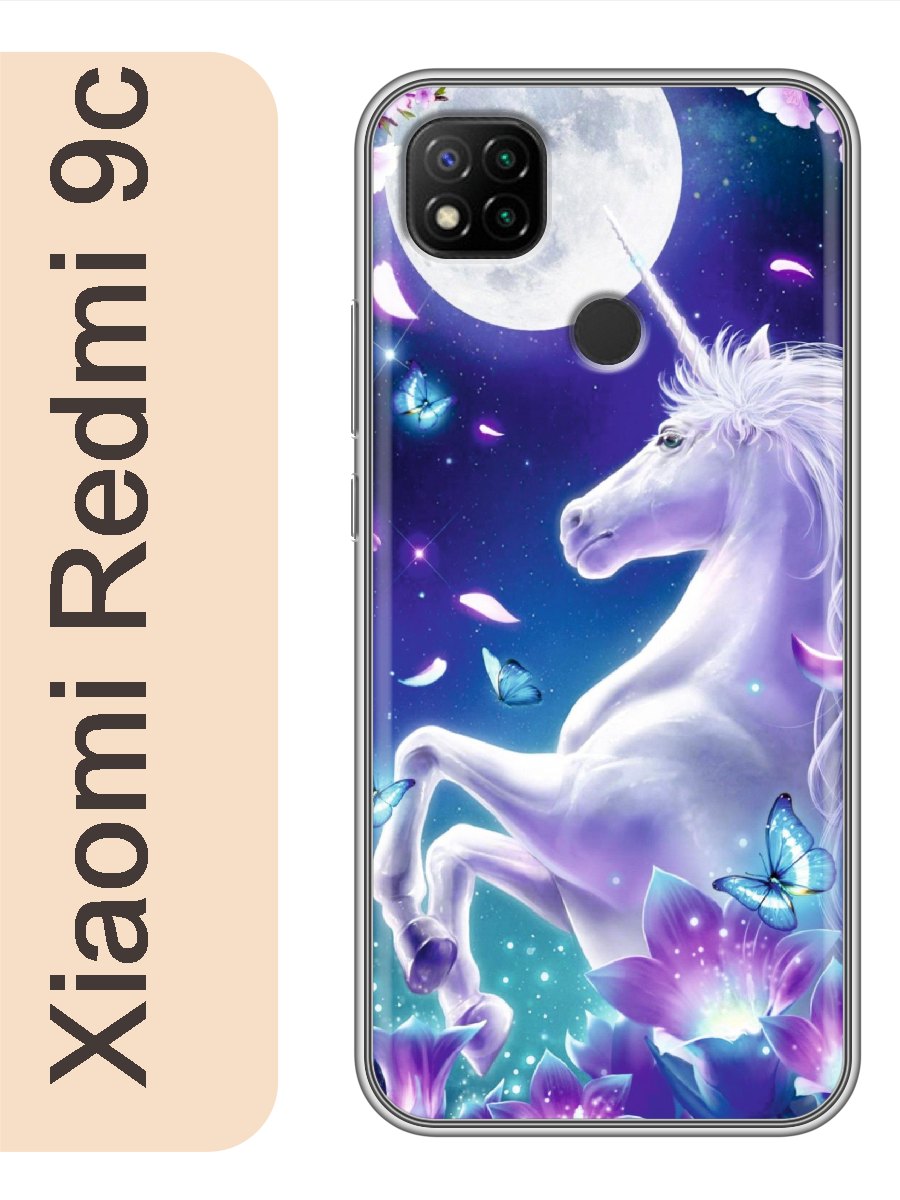 

Чехол на Xiaomi Redmi 9c единорог 501, Прозрачный, red9cerog