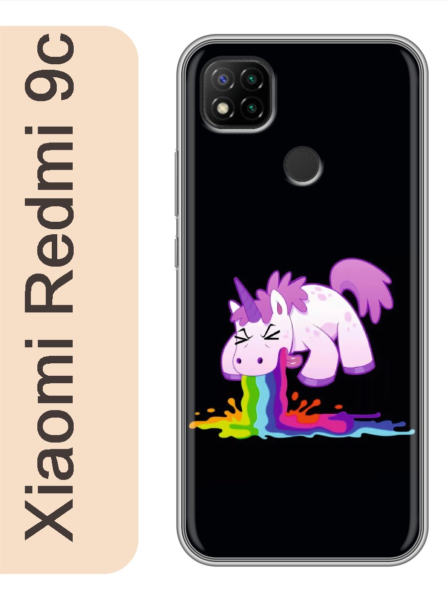 

Чехол на Xiaomi Redmi 9c единорог 496, Прозрачный, red9cerog